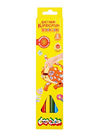 Карандаши цветные утолщённые Каляка-Маляка супер мягкий грифель, 6 цветов