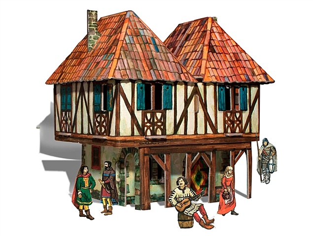 Средневековый город Дом Бюргера (282) (без ножниц и клея) (упаковка) (Умная бумага)