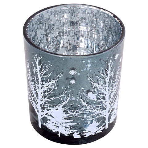 Подсвечник Деревья (серебро) (стекло) (8х7) цена и фото