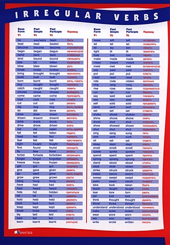 Английские неправильные глаголы в таблицах - алфавитной и рифмованной (А4) дмитриева валентина геннадьевна английские неправильные глаголы с волшебными очками
