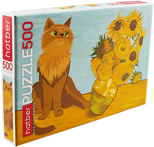 пазлы игра 500 элементов а2ф 480х330мм модный внедорожник Пазл hatber Кот-Ван Гог, 500 элементов