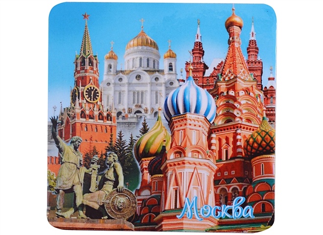 ГС Магнит на картоне 80х80мм Москва Коллаж