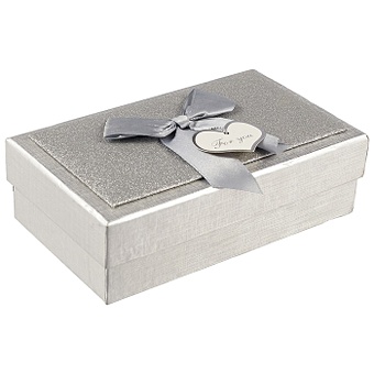 Подарочная коробка «Металлик серебро», маленькая