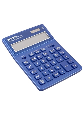 цена Калькулятор 12 разрядный настольный, 2-е питан., темно-синий, ELEVEN SDC-444