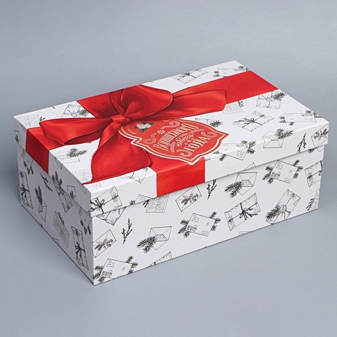 Коробка Ретро почта 32,5*20*12,5 Новый год, картон коробка складная ретро почта 20 × 20 × 4 см