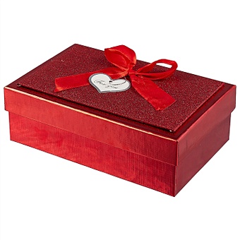 Подарочная коробка «Металлик красный» средняя
