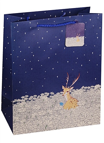 пакет подарочный бумажный а4 26 32 12 5 яркие полосы нейтр мат ламинат kairui Пакет подарочный бумажный А4 Deer, детский