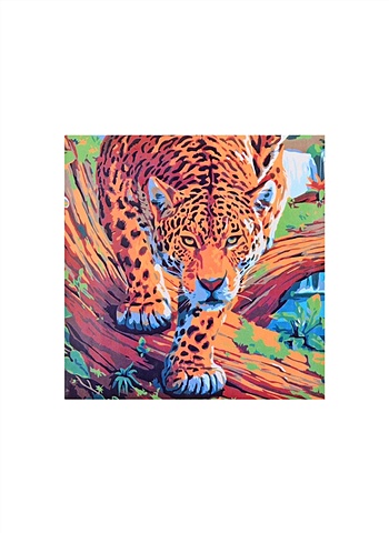 Холст с красками по номерам Могучий леопард, 20 х 20 см холст с красками по номерам котёнок и клубок 20 х 20 см