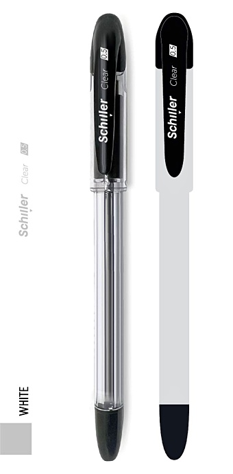 Ручка гелевая черная 0,5мм, Schiller (прозрач корп)