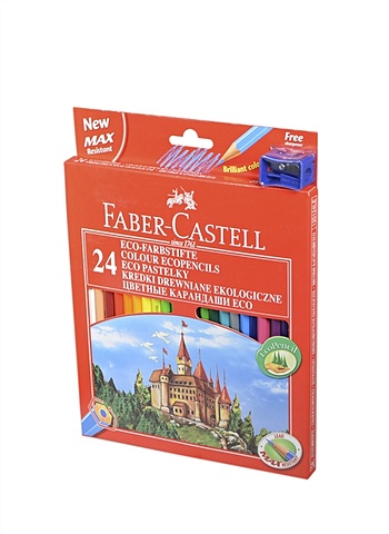 Карандаши цветные 24цв ЗАМОК шестигранные, к/к, подвес, Faber-Castell цена и фото