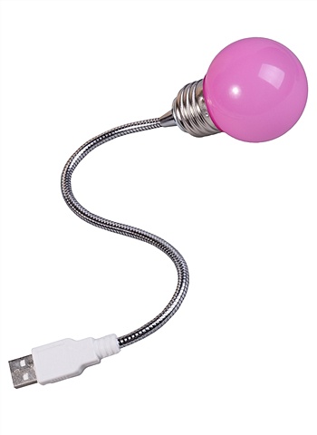 Лампа USB розовая, 22 см