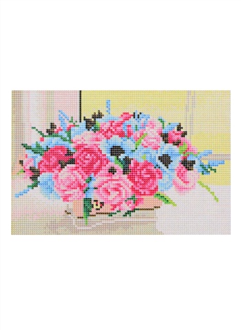 Алмазная мозаика "Корзина с розами", 22 х 32 см