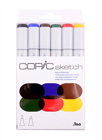 Набор маркеров Copic Sketch основные цвета насыщенные 6цв набор маркеров copic sketch основные цвета 6цв