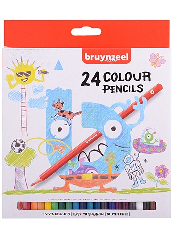 Карандаши цветные 12цв Kids Bruynzeel мелки восковые 08цв kids bruynzeel