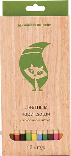 набор карандашей 24 цв сибирский кедр дикие кошки 175 мм трехгранные Карандаши, Набор, 12 цветов,Сибирский Кедр. ECO шестигранные, в картонной коробке с европодвесом, ok 6.9мм