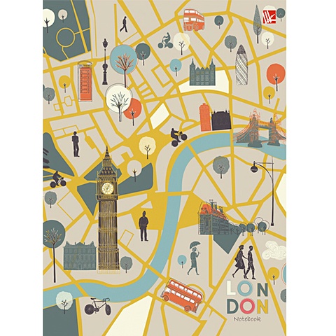 Книга для записей «Карта Лондона», А5, 128 листов