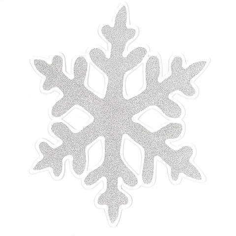 Наклейка новогодняя Снежинка (серебро) (15х15) (глиттер) наклейка космонавт 15х15 см