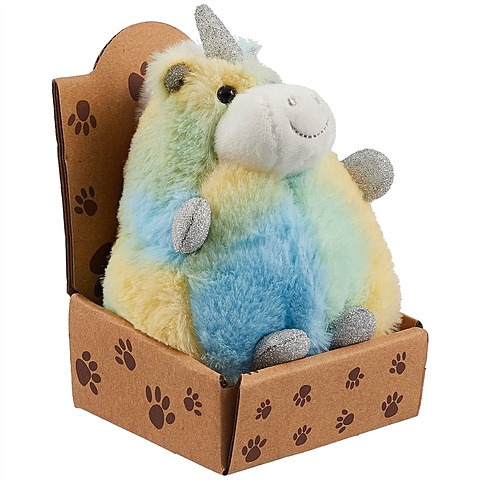 Единорог-толстяк градиент в крафт коробке котик толстяк серый в крафт коробке
