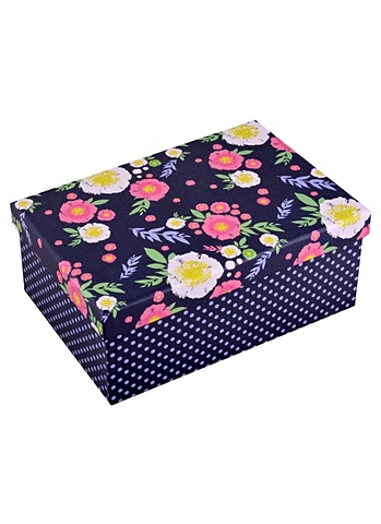 Коробка подарочная Цветочки 21*14*8.5см. картон коробка подарочная мозаика 21 14 8 5см картон
