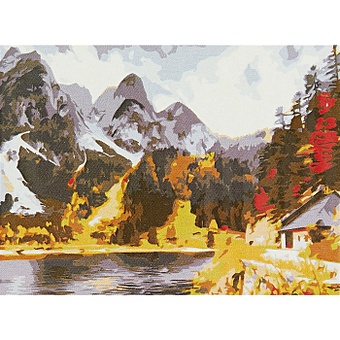 Холст с красками по номерам Горный пейзаж, 22 х 30 см картина по номерам горный пейзаж 40x40 см