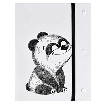 Папка для чертежей и рисунков А5 Крэйзи панда пластик, 20 ПВХ-файлов