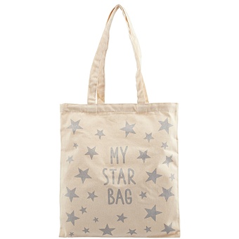 Сумка My star bag, серебряный глиттер, 40х32 см