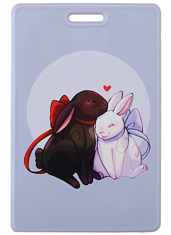 чехол для карточек вертикальный kawaii кролики Чехол для карточек Аниме Кролики с сердечком