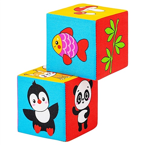 Игрушка кубики Мякиши (Кто что ест) набор мягких кубиков найди пару