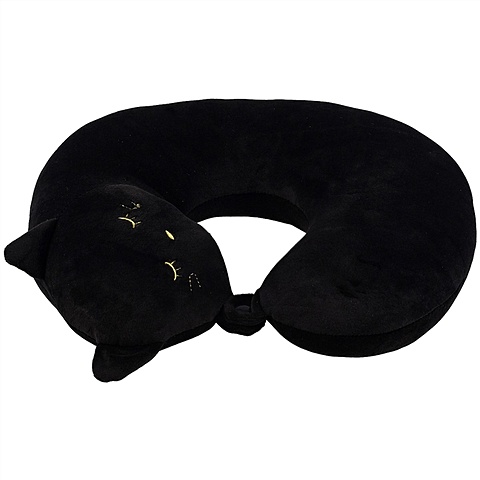Подголовник с кнопкой «Котик с закрытыми глазками», 30 см