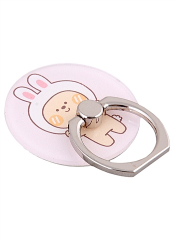 Держатель-кольцо для телефона Kawaii Мишка-зайчик (металл) (коробка)