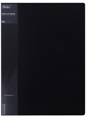 Папка 80ф А4 STANDARD пластик 0,8мм, черная папка 80ф а4 standard пластик 0 8мм серая