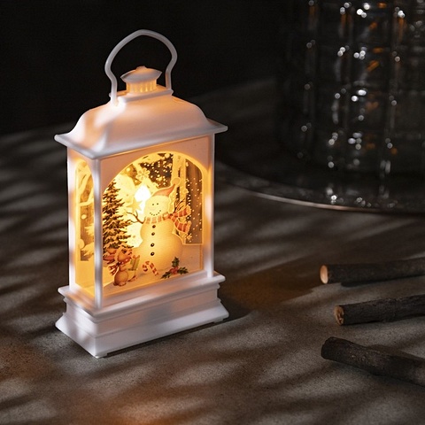 Светильник LED Фонарь со снеговиком (пластик) (7х13) (4843936) светильник led фонарь со снеговиком пластик 7х13 4843936