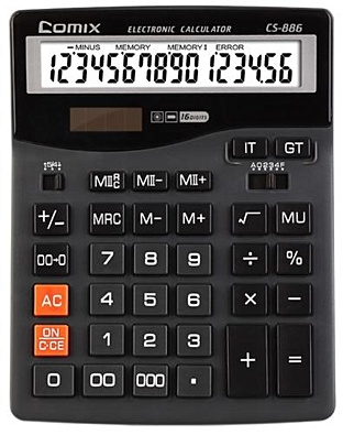 цена Калькулятор, COMIX 16-разрядный бухгалт. двойн. память CS-88
