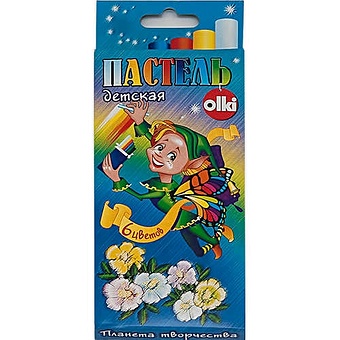 Мелки, пастель, детские, Olki, 6 цветов