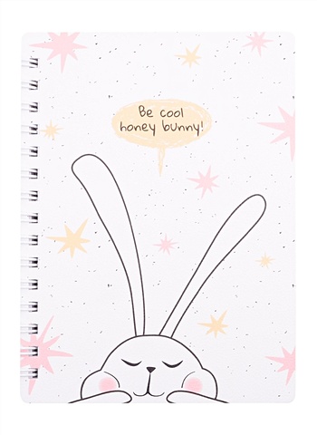 записная книжка а6 80л кл bunny малиновый мягк переплет ламинация спираль Записная книжка А6 120л кл. Bunny, белый, мягк.переплет, ламинация, спираль