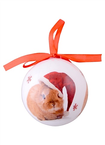 Елочный шар НГ Кролик в колпачке (пластик) (7,5 см) (ПВХ Бокс) елочный шар диско шар ø6 см пластик красный