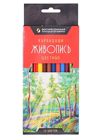 Карандаши цветные Живопись 12цв, к/к, ВКФ