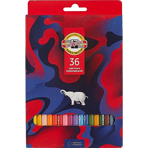 цветные карандаши koh i noor элефант 12 штук Цветные карандаши Koh-I-Noor «Элефант», 36 штук