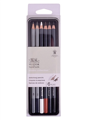 Карандаши эскизные Winsor&Newton, 6 штук пастель аква колор набор сепия 8 карандашей 4 оттенка
