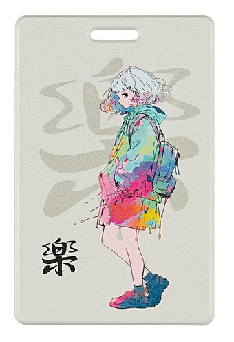 цена Чехол для карточек вертикальный Аниме яркие краски Девушка с голубыми волосами (ДК2023-440)