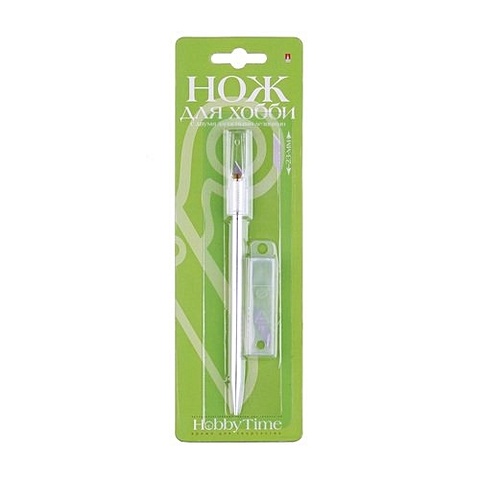 HOBBY TIME Нож для художественных работ, алюминиевый корпус, малый, 2 запасных лезвия