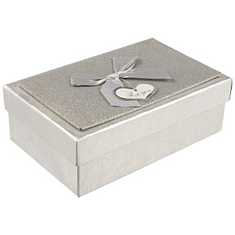 Подарочная коробка «Металлик серебро», средняя