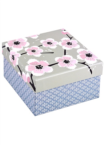 коробка подарочная ананас 13 13 6 5 картон квадрат Коробка подарочная Розовые цветы 13*13*7,5см, картон
