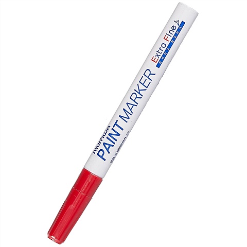 Маркер-краска Extra Fine Paint Marker красная, 1мм, нитро-основа, MunHwa маркер russian roulette 8mm 15мл black paint