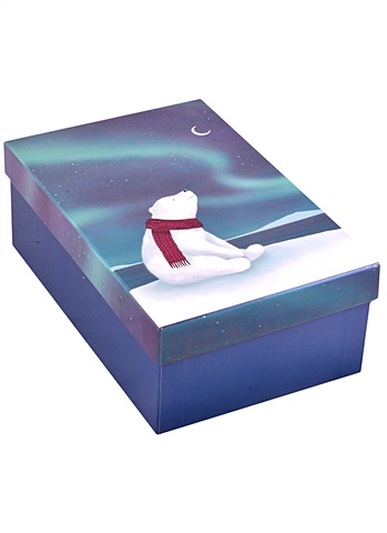 Коробка подарочная Северное сияние 21*14*8,5см, голография, картон 