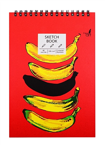 Скетчбук А5 40л SKETCHBOOK. Banana brain, 100г/м2, евроспираль скетчбук sketchbook ups а5 60 листов