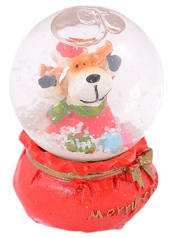Снежный шар Весёлый олень (пластик) (6 см)