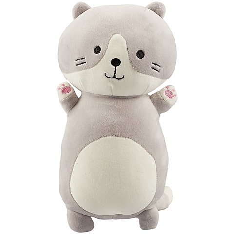 Мягкая игрушка «Котик на спине», серый, 32 см