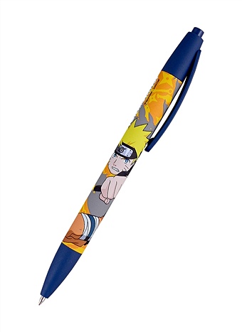 Ручка шариковая авт.синяя Naruto софт-тач