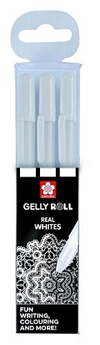цена Набор гелевых ручек Sakura Gelly Roll белый 3шт средний стержень 08 (набор)